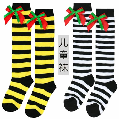 5 pairs - double bow cute colorful long knee socks2