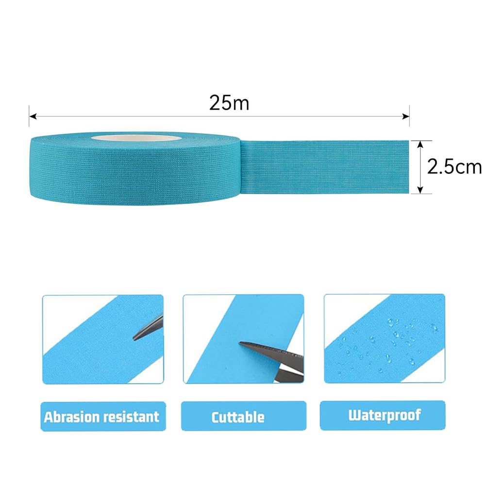 Cinta de Hockey,Cinta Adhesiva Hockey,Cinta Adhesiva para Raquetas,Antideslizante Cinta de Hockey,Cintas de Hockey,para Golf, Tenis,Hockey sobre Hierba,Bádminton,Azul Cielo,2.5cm*25m