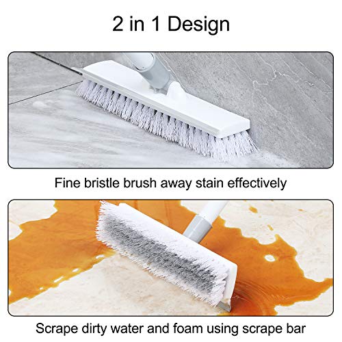 image for Eyliden Floor Scrub Brush with Long Handle and Squeegee -50