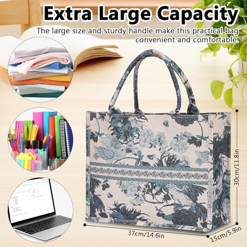 Bolso tote estampado floral de gran capacidad miniatura 3
