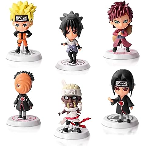 Naruto Cake Topper, Pack of 6 Naruto Cake Decoration Cupcake Figures Naruto Figures Model Cake Figures Cake Decoration for Birthday Party Kids Naruto Mini Figures Toy Cover