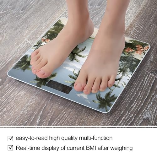 Báscula Digital Tropical Palm Trees para Baño Compacta y Precisa miniatura 5