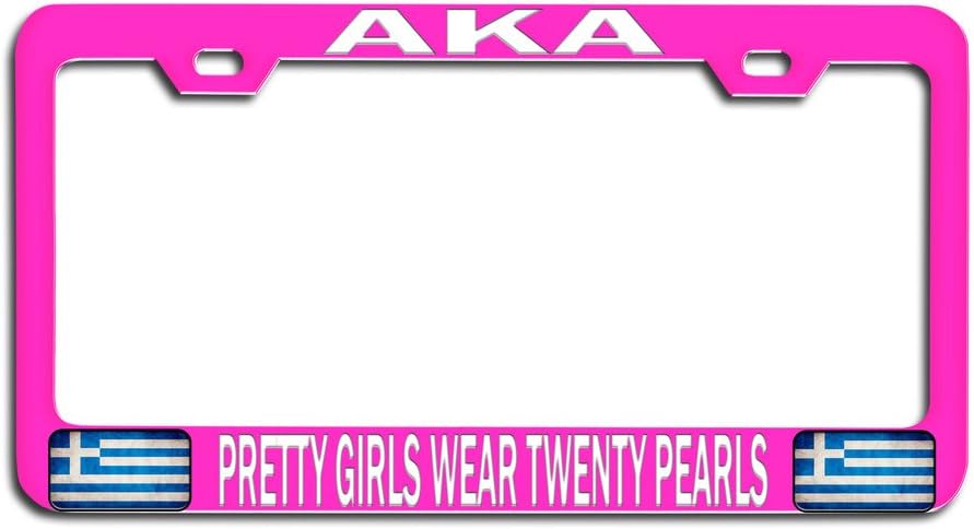 Makoroni - AKA Pretty Girls WEAR Twenty Pearls Pn Metal Car SUV Truck License Plate Frame, License Tag Holder