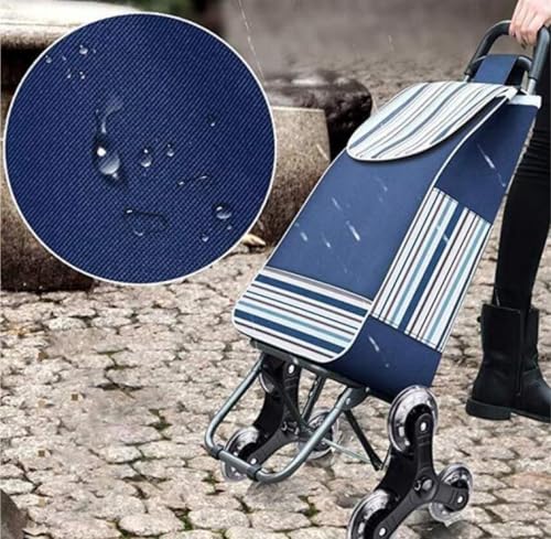 BOGAZY Einkaufstrolley Einkaufswagen Einkaufstrolley Auf Rädern, Faltbar, Kompakt, Mit Abnehmbarer Tasche, wasserdichte Einkaufstüte, Push-Pull-Wagen Einkaufstrolley Klappbar(Grün) – Bild 7