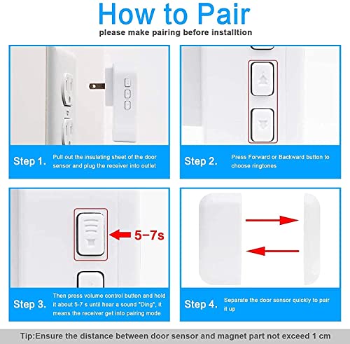 Featured Suits-Door Chime,Wireless Door Sensor Sanjie Door Entry Chime With 55 Chimes 5 Adjustable Volume Mute Mode For Business/Home/Store,Door Open Alert With 1000Ft Range Led Indicators #TOP6