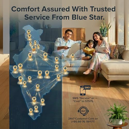 Image of Blue Star 1 Ton 2 Star, New Star Rated, Window AC (Copper, 2 Way Swing, Multi Sensors, Blue Fins, Self Diagnosis, WFA312LXU, White)