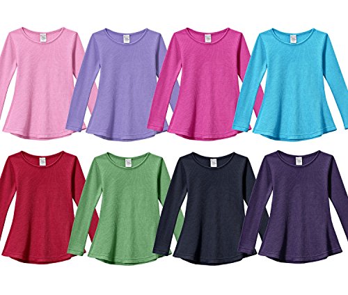 City Threads Big Girls' Thermal Long Sleeve Tunic Shirt Tee Dress for School Party Play, Teal, 122