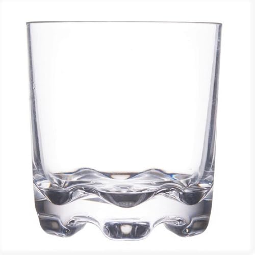 Miniatura 3 de 10 oz de policarbonato de vidrio de roca con base pesada con pies, color transparente viene en cada uno- Vaso de plástico para bebidas de licor y