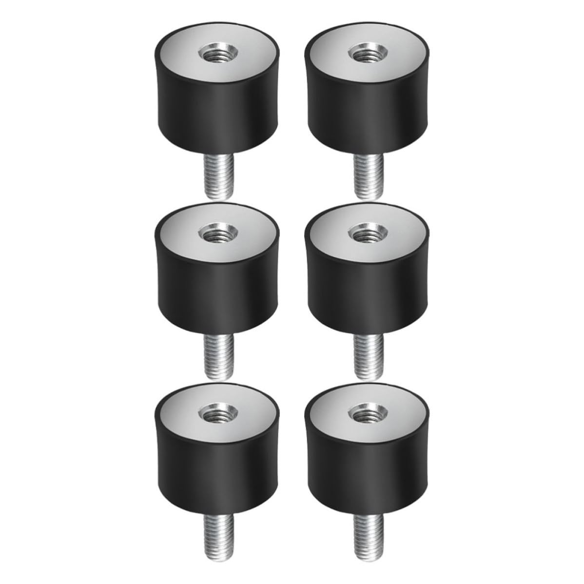 6 Pcs Rubber Isolator Mounts Shock Absorbers for Air Conditioning and Motor, Black Rubber Vibration Damping Mounts with Buffering Role and Support Stability for Industrial Use