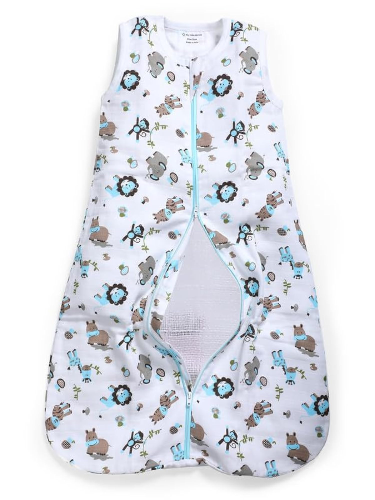 Muslin Baby Sleep Sack, Zoo Print