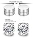 JOERICA 2 Pairs Stainless Steel Magnetic Stud Earrings for Men Women Non Piercing Clip on CZ Earrings Silver-tone 6MM
