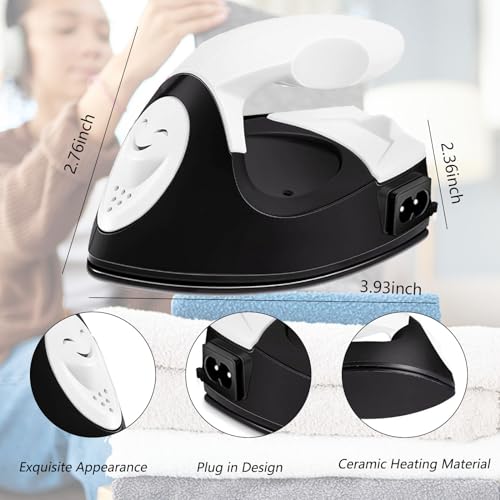 GoLashFun Mini Craft Iron Machine,Black Small Electric Heat Press Iron Portable Handy Travel for Heating Transfer Vinyl Projects,Clothes Shoes Bags Hats - Thumbnail 3