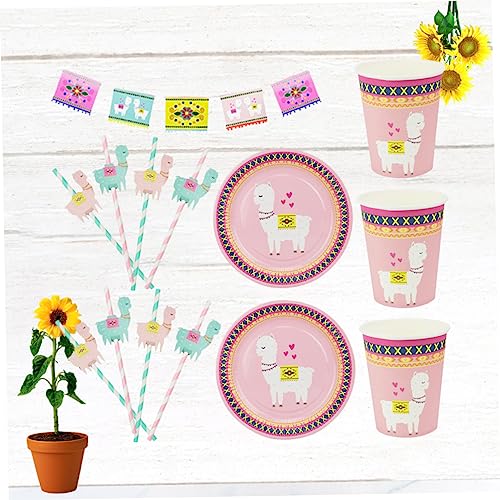 CLISPEED Louça 3 Conjuntos De 25 Peças De Pratos De Feliz Aniversário Decorações De Aniversário Louç