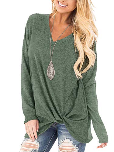 SAMPEEL Womens Tunic Tops Long Sleeve Ugly Christmas Green Shirts Fall Cute M