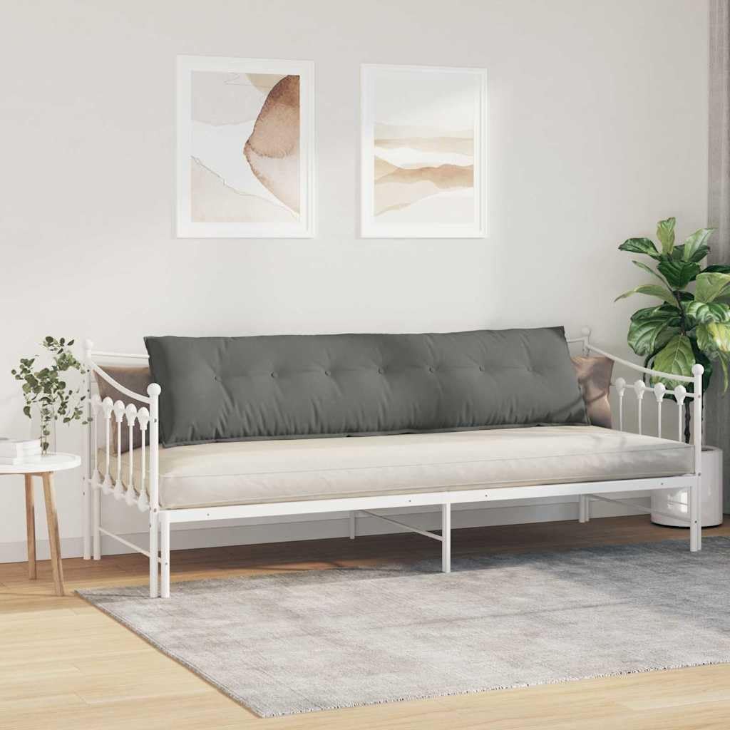 Cuscino per la schiena grigio scuro 200 x 50 cm Tessuto in microfibra