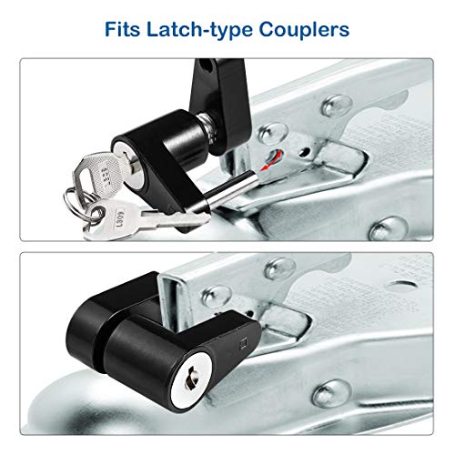 Image of CZC AUTO Black Trailer Hitch Coupler Lock, Dia 1 /4 Inch, 3 /4 Inch Span for Tow Boat RV Truck Car's Coupler (1 Pack, Black)