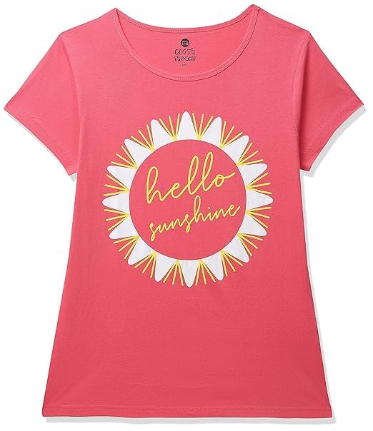 Image of Clotth Theory Girls Super Combed Cotton Regular Fit Round Neck Printed Short Sleeve Tshirt -Combo Pack of 3