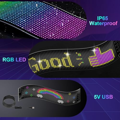 Pantalla LED de coche Ojos del Diablo luces para parabrisas de camiones y paneles flexibles 20x64 5