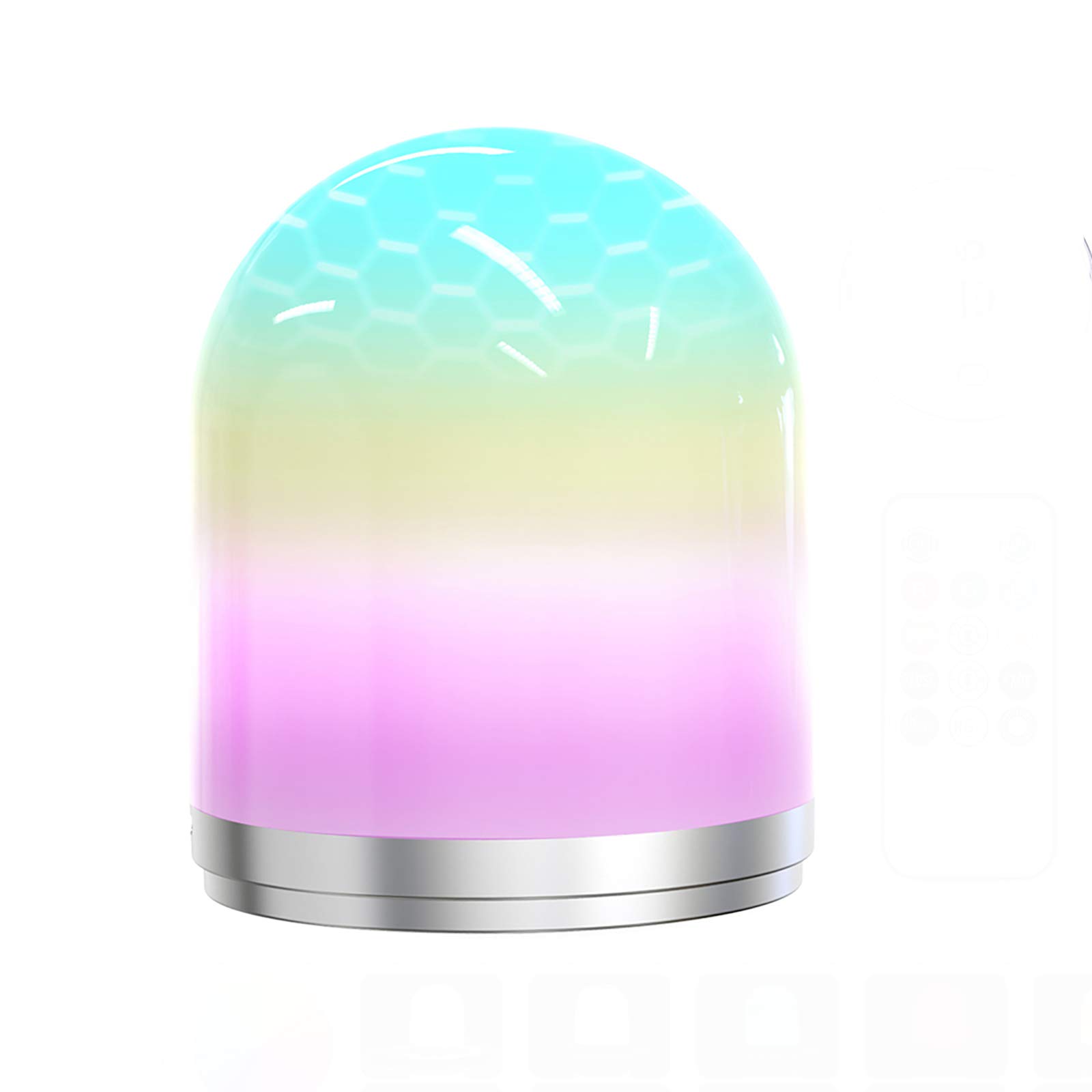 Luz Colorida de la Noche, Control Remoto, batería Recargable, Regulable RGB Que Cambia de Colores, Ideal para el Dormitorio, baño, niños