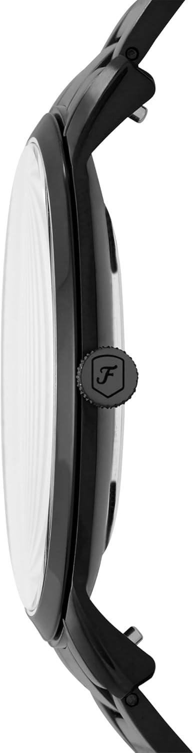 Fossil Men's Minimalist Quartz Stainless Steel and Leather Three-Hand Watch