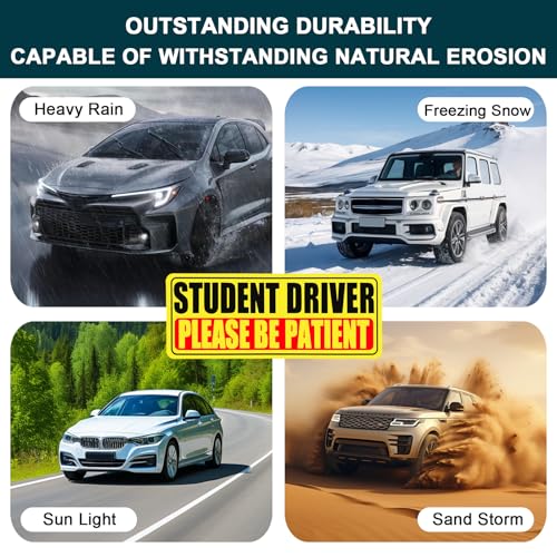 Student Driver Magnet for Car, 3 Pack Please Be Patient New Student Driver Sticker Safety Warning Reflective Signs, Reusable Magnetic Reflective Rookie Drivers Bumper Sticker - Image 7