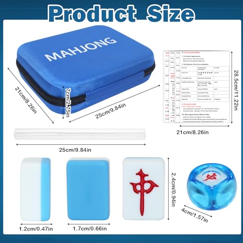 Mini Mahjong Set, 144 piezas profesional juego chino miniatura 3
