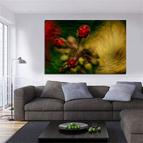 Affiche décor à la maison peinture impression fleur rouge moderne salon