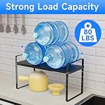 Expandable Cabinet Shelf Organizer, Stackable Kitchen Pantry Counter Storage, Adjustable Closet Cupboard Stand Rack Risers Spice Organization 80LBS Heavy Duty Black Small 1 Pack - Image 6