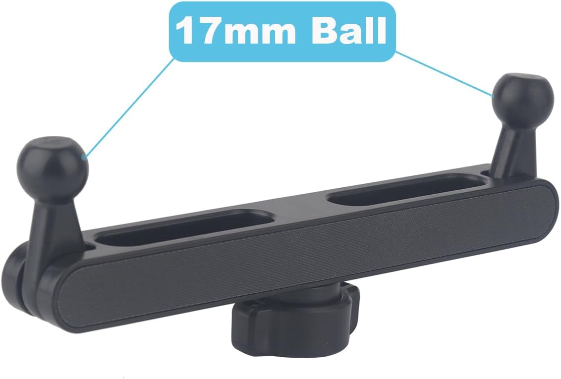 Dual 17mm Ball Mount Splitter Adapter for Phone + Dual Magnetic Phone Holder for Car & Tripod Bundle image 4