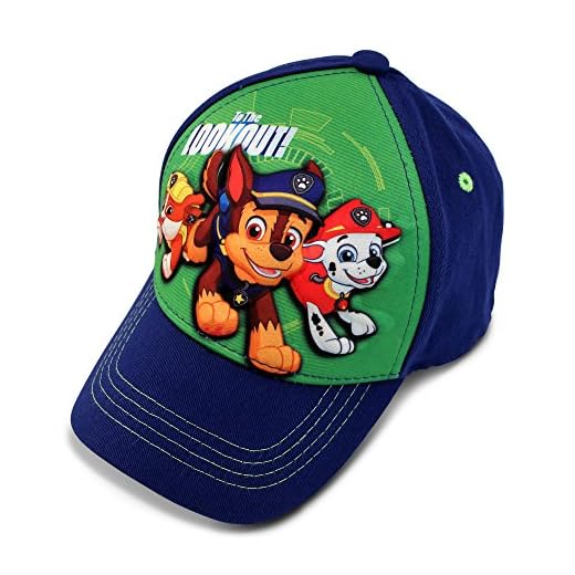 Nickelodeon Toddler Boys' Paw Patrol Baseball Cap - 3D Chase, Marshall, Rubble Curved Brim Snap Back Hat, Size Age 2-4, Blue/Green