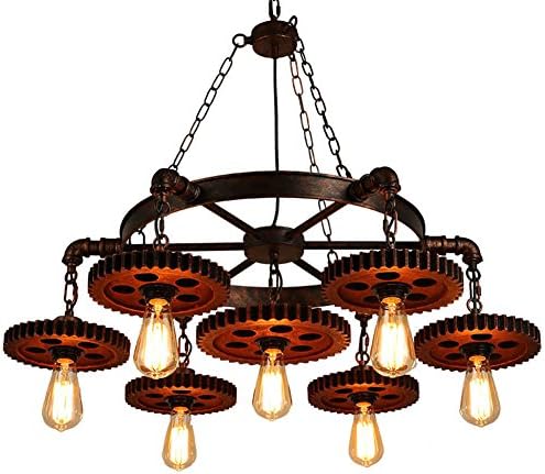 Surpars House Farm House Chandelier, 7-Heads Rustic Industrial Pendant Light for Restaurant,Bar,Coffee Room