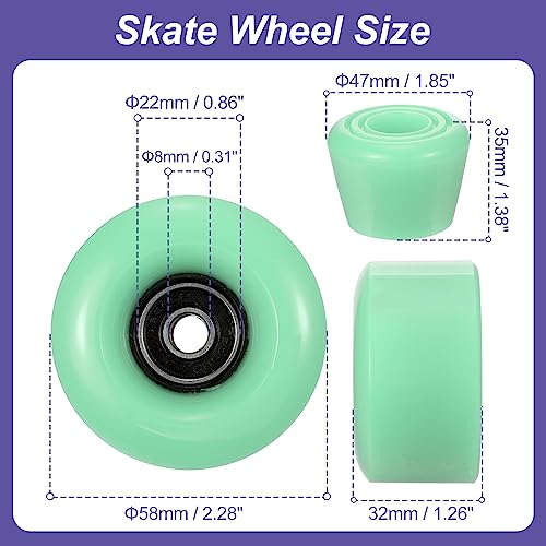PATIKIL 8 Pack Roller Skate Wheels Outdoor 58mmx32mm Quad Roller Skate Wheels with ABEC-9 Bearing - Image 2