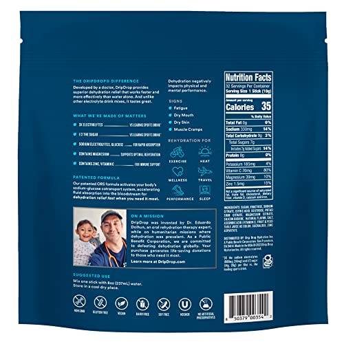 Dripdrop Hydration - Electrolyte Powder Packets - Watermelon - 32 Count #TOP1