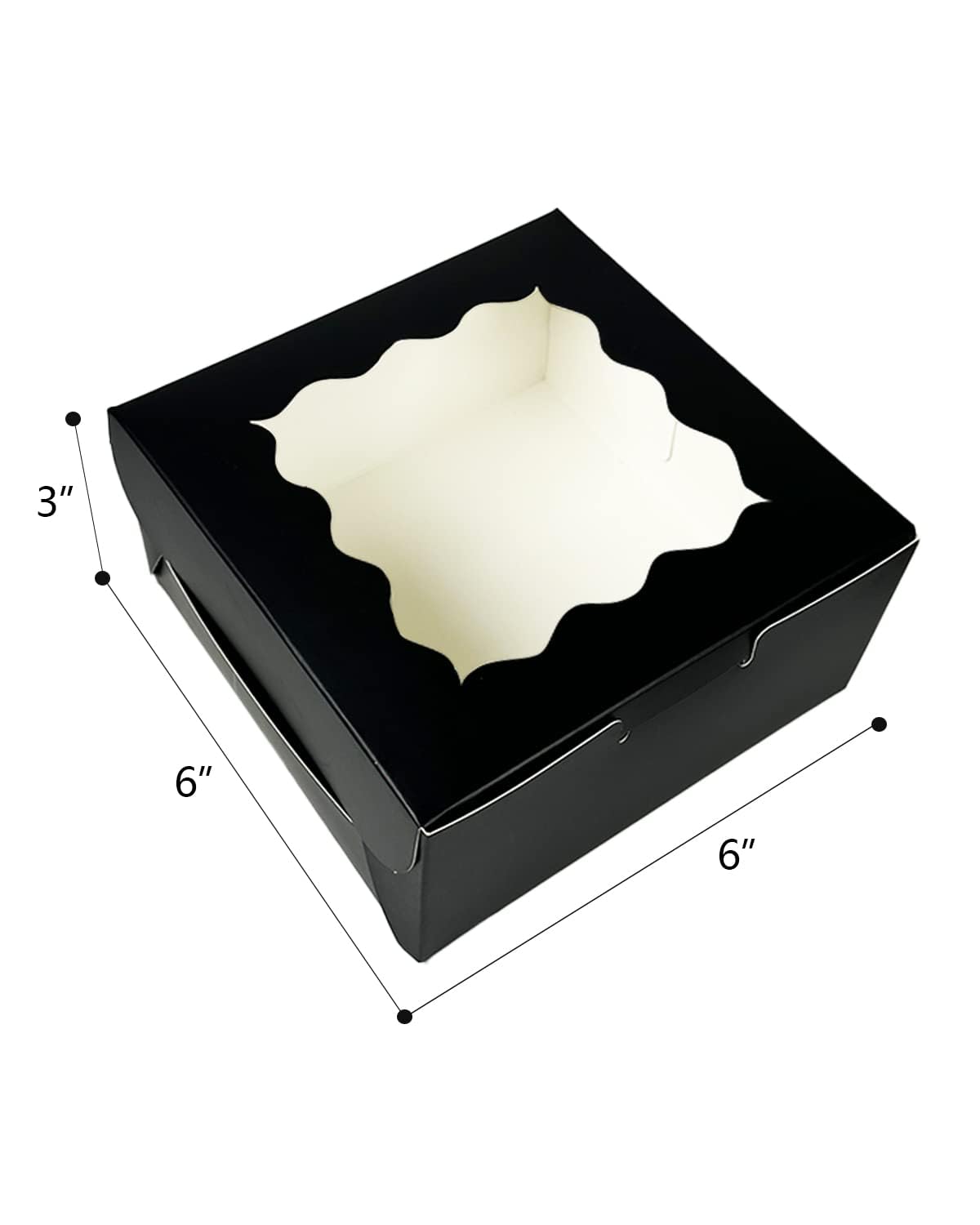 Black Bakery Boxes with Window - 100 Pack -5