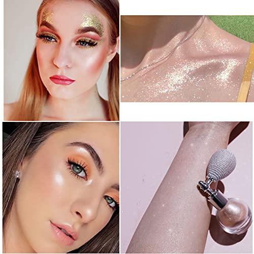 Ckfyahp Glitter Spray 2 Pcs Body And Hair Spray Shimmer Sparkle Pearl Powder Silver Face Hairspray Cosmetic Highlighter Eyeshadow For Girls Women Festival Party Makeup Decoration White And Champagne #TOP2