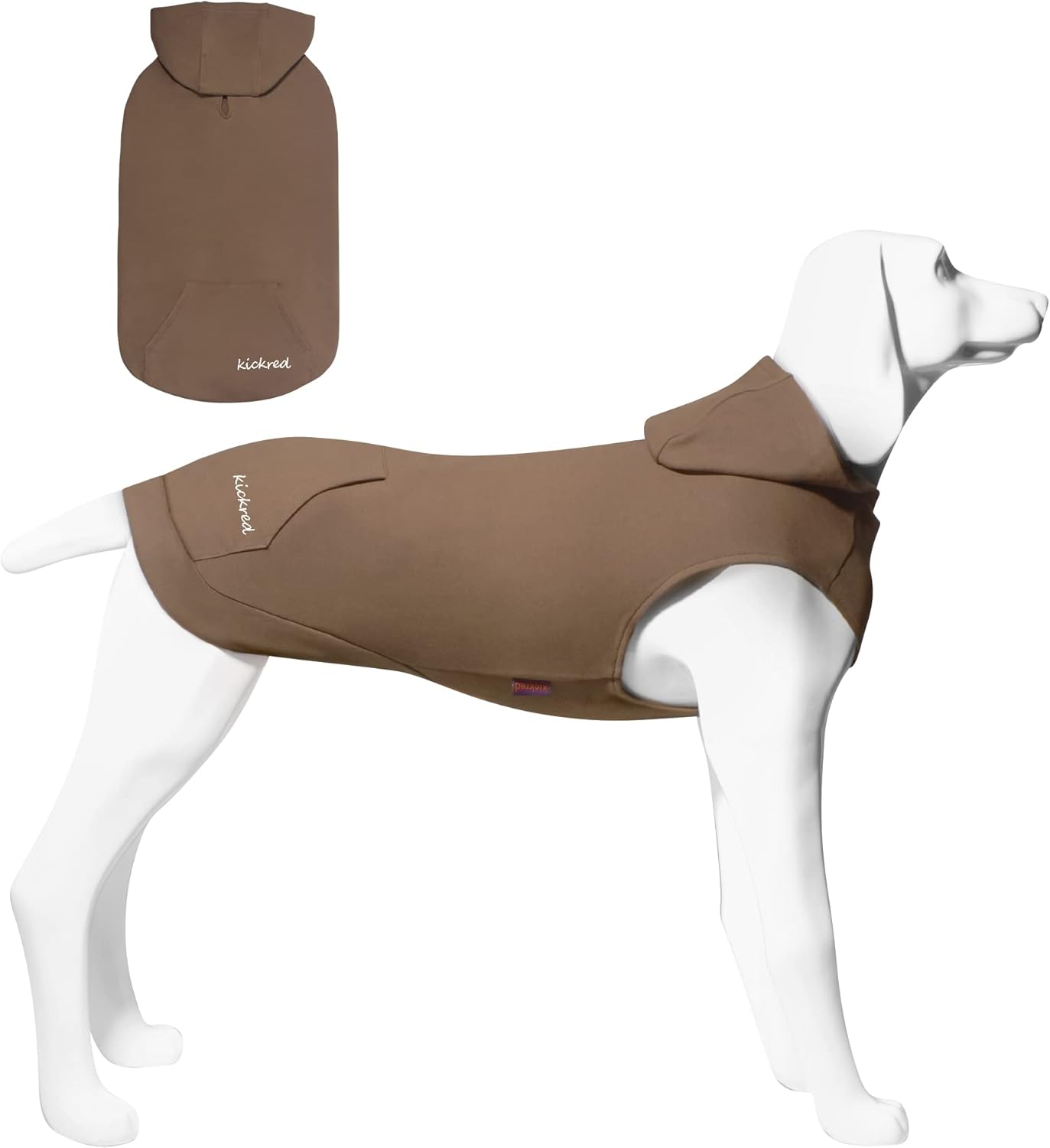 Kickred ペット服 犬用パーカー 綿製 柔軟 快適 犬のジャケット 防寒コート 春秋冬服 暖かい 大型犬適用 期間限定 着脱やすい スウェットシャツ フード付き 部屋着 お出かけウェア 袖なし ドッグウェア 寒さ対策 中型犬