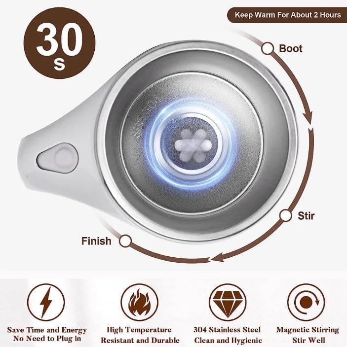 Miniatura 3 de Taza de café autoagitable, taza magnética automática para oficina, té, chocolate caliente, regalos navideños con leche para los amantes del café, 13