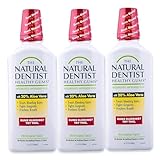 The Natural Dentist Healthy Gums Antigingivitis/Antiplaque Rinse, Adults 12 & Up, Gingivitis Mouthwash for Bleeding Gums, Safe for Chemo Patients, Aloe Vera, Alcohol-free, Three 16.9 fl oz bottles