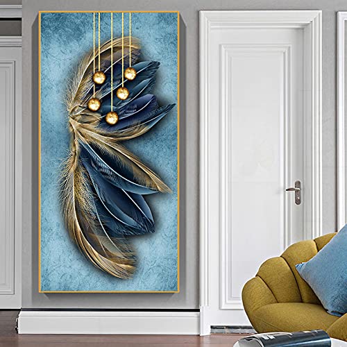 Affiches et impressions plume nordique moderne pour décoration maison
