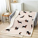 Kinder-Hunde-Überwurfdecke, Dackel-, Hunde-Fleecedecke für Bett, Sofa, niedlich, lustig...