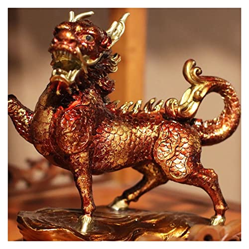 Qilin en bronze objet décoration laiton cuivre pour salon bureau - 4