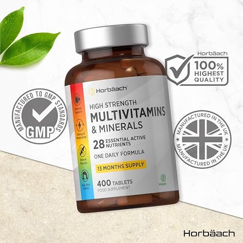 Multivitamin Tablets for Men and Women | 400 Count (13 Months Supply) | with 28 Essential Nutrients Including Vitamin D, B12, Zinc and Iron | A-Z Vitamins & Minerals | by Horbaach - Image 5