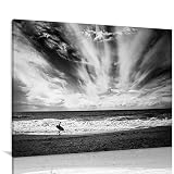 Canvas Prints Wall Art For Home and Office Wall Decoration Black And White Beach And Seascape Canvas