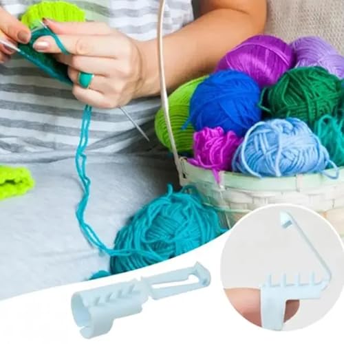 8 Pieces Adjustable Plastic Crochet Tension Rings, DIY Handmade Woolen Sweater Knitting Tool, Thread Finger Separator, Used for Crochet DIY Craft Accessories (Green, Blue, Yellow, Pink)