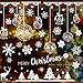 OCATO 275 Pcs Christmas Window Clings Static Snowflakes Window Clings Decals Stickers Christmas Window Decorations Indoor Merry Christmas Winter Wonderland Decorations Ornaments Party Supplies