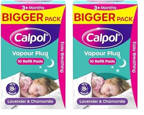 Calpol Vapour Plug XL Refill Pads for 3+ Months Infants, 10 Count (Pack of 2), Soothing Calpol Lavender & Chamomile Vapour Plug Refills for Clear and Easy Breathing for up to 8 Hours
