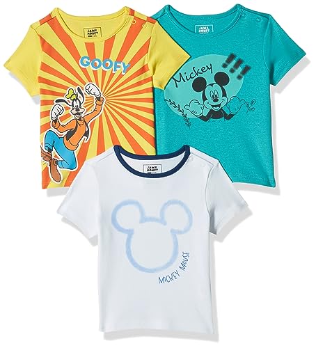 Image of Amazon Brand - Jam & Honey Boys Cotton Graphic Printed Half Sleeves T-Shirt | Regular Fit | Soft & Breathable (Available in Pack of 3 & Pack of 5) (2 to 8 Years)