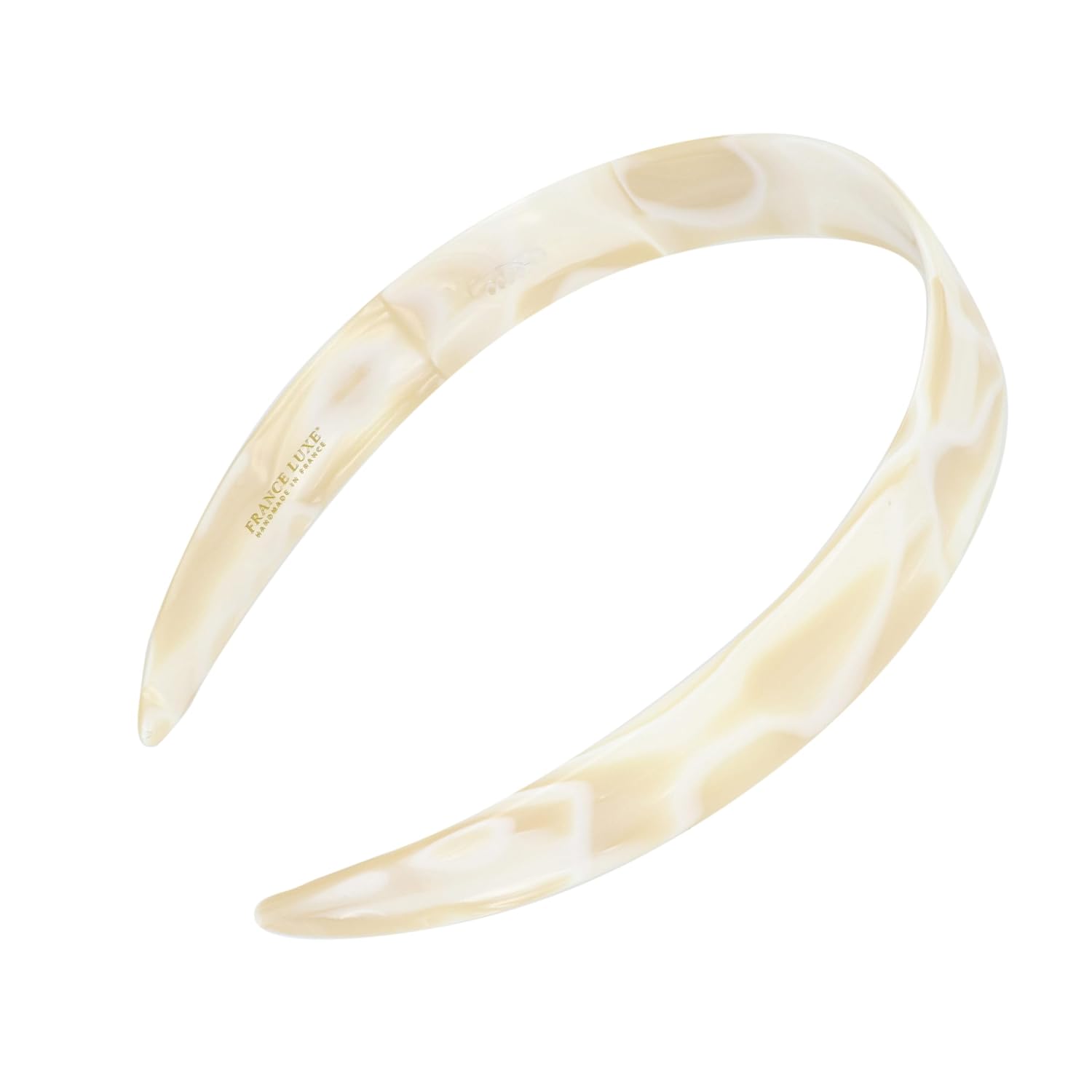 White Headband for Women, 3/4" Wide Headband, Alba, Comfortable Flexible Fit with No Slip Gentle Teeth, All-Day Hold | France Luxe