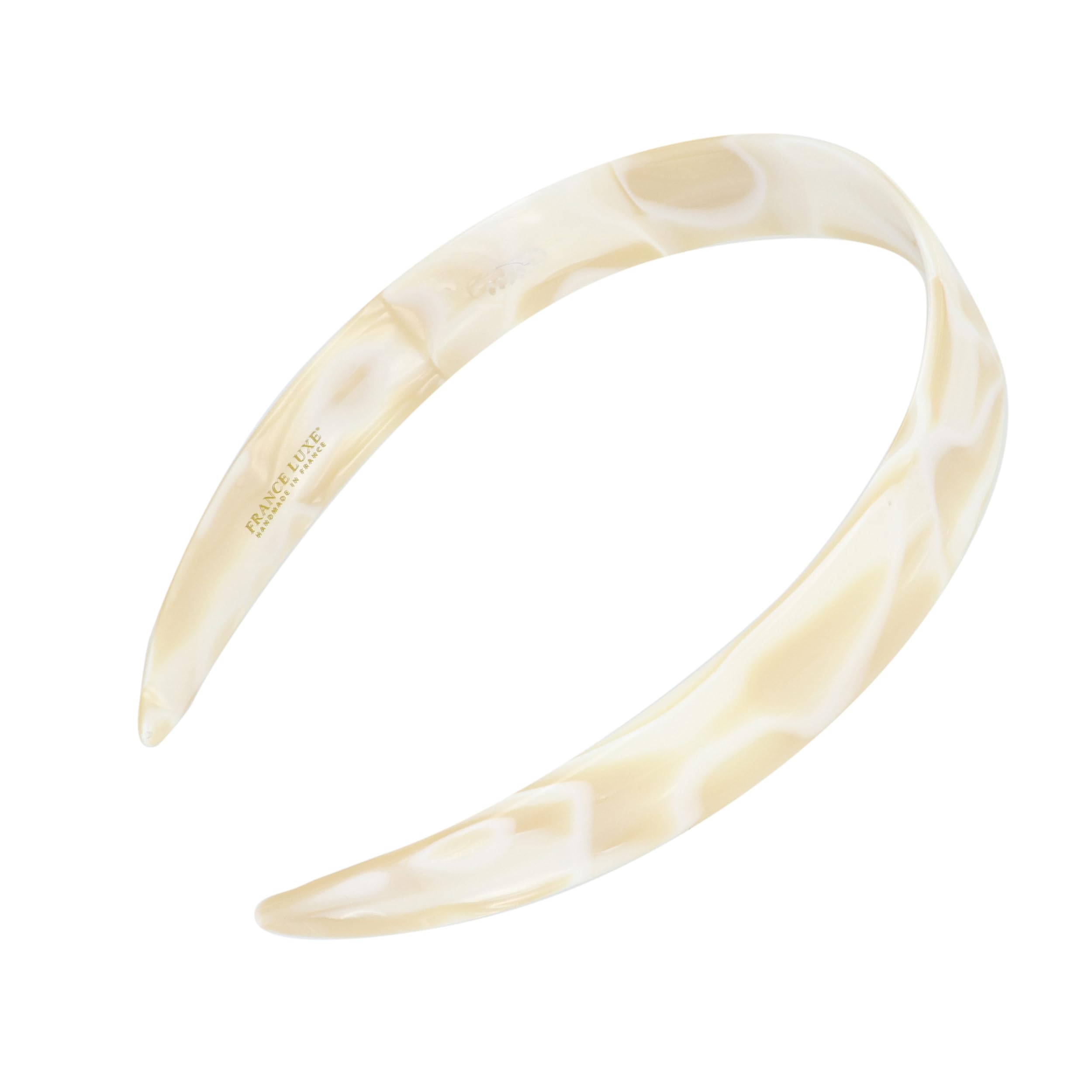 White Headband for Women, 3/4" Wide Headband, Alba, Comfortable Flexible Fit with No Slip Gentle Teeth, All-Day Hold | France Luxe