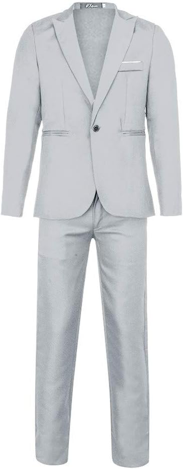 Abito Uomo 2 Pezzi Slim Fit - Giacca E Pantaloni Per Cerimonie, Business E Serate